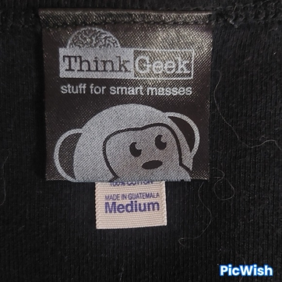 ThinkGeek Black T-shirt with white design size medium - Picture 3 of 3